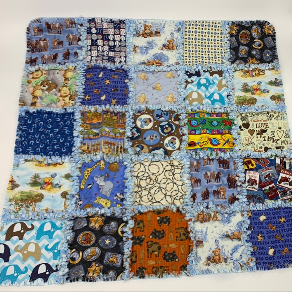 Patchwork Baby Rag Quilt - Multicolor